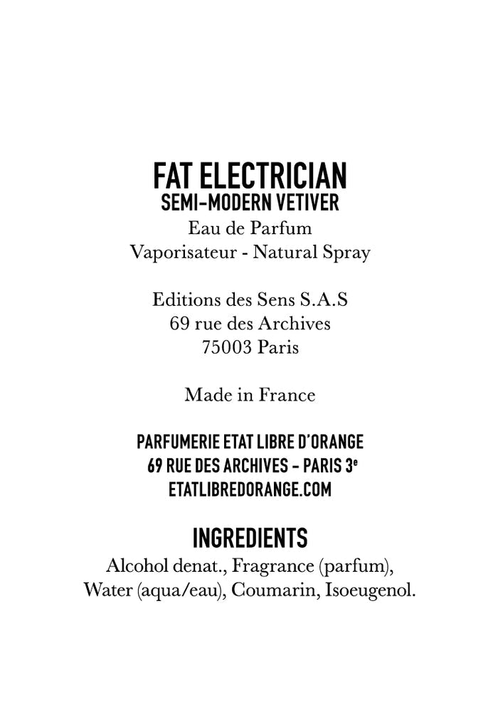 Etat Libre D'orange Fat Electrician Details