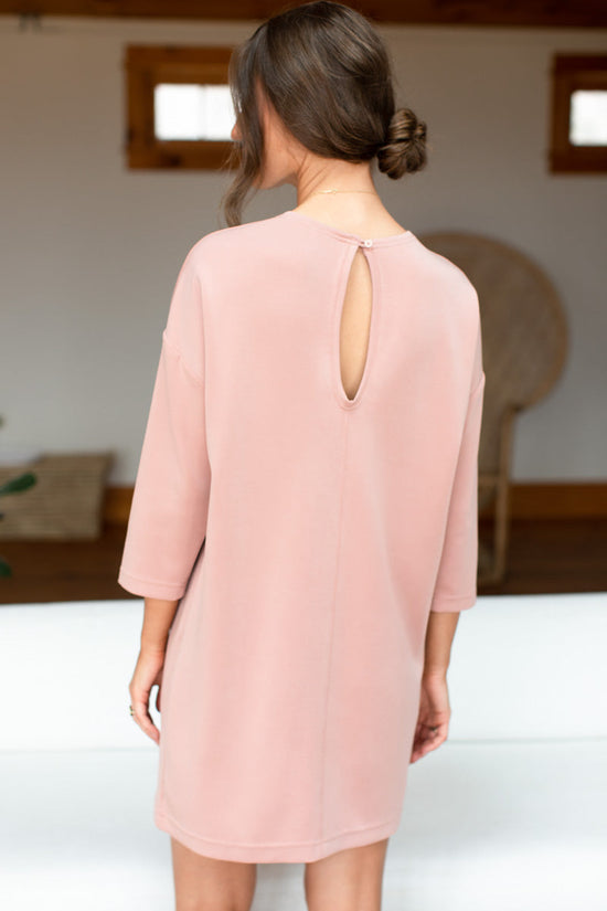 Load image into Gallery viewer, Edie Crewneck Dress - Melow Rose
