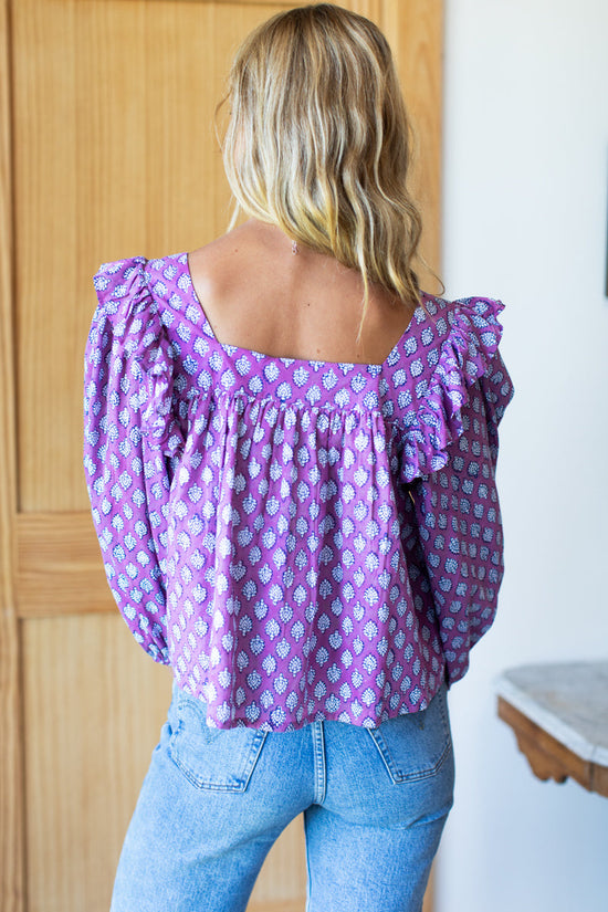 Load image into Gallery viewer, Adelina Purple Blouse
