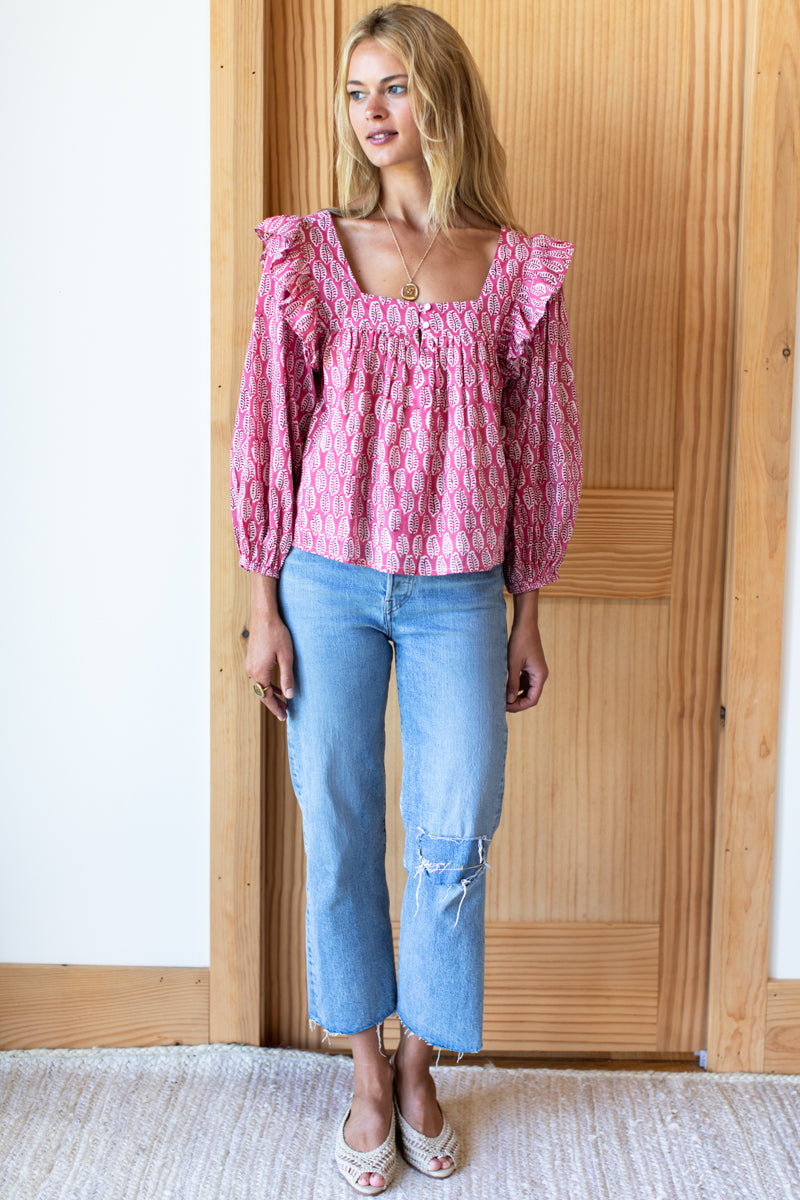 Load image into Gallery viewer, Adelina Pink Blouse 
