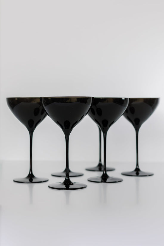 Estelle Martini Black Glasses - Set of 6