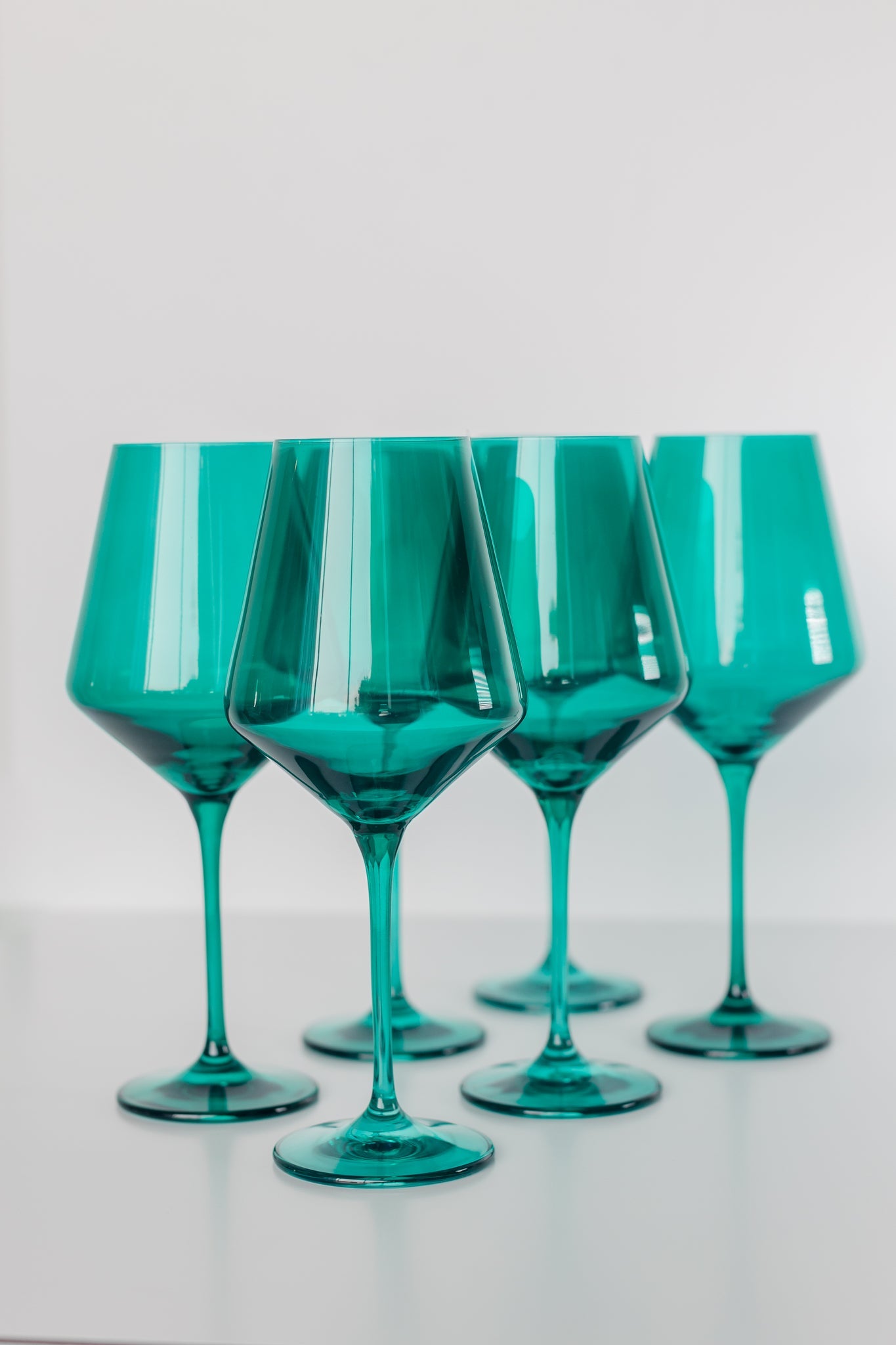 Estelle Colored Glass - Champagne Flutes - Set of 6 Mint Green