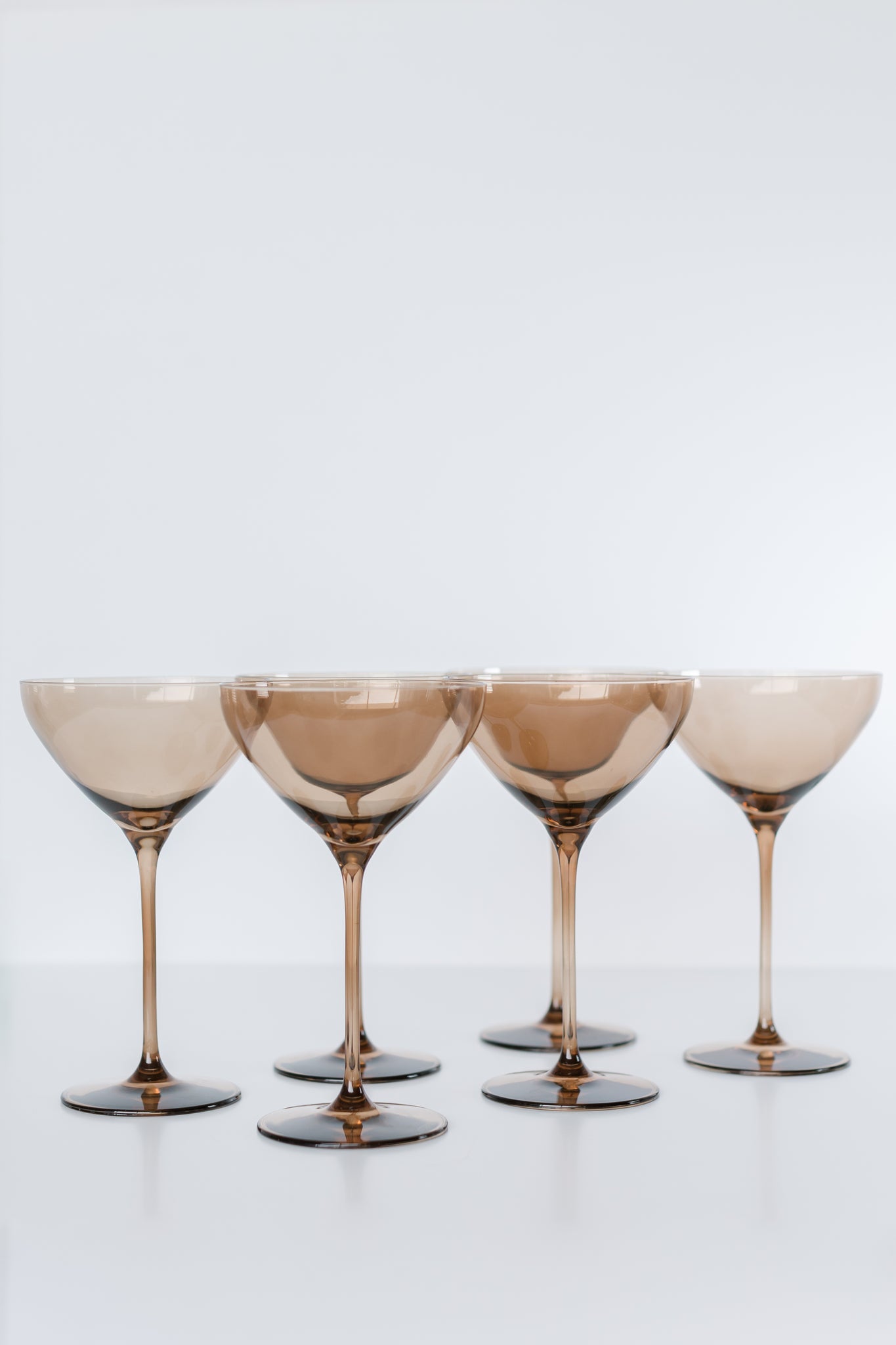 Load image into Gallery viewer, Estelle Martini Amber Smoke Glasses - Set of 6
