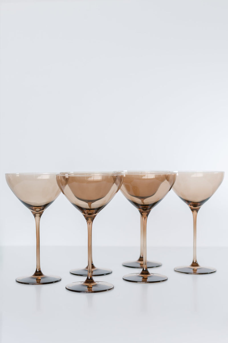 Estelle Martini Amber Smoke Glasses - Set of 6