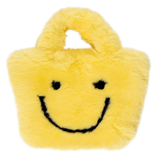 Fuzzy Happy Faces Purse – Malibu Sugar