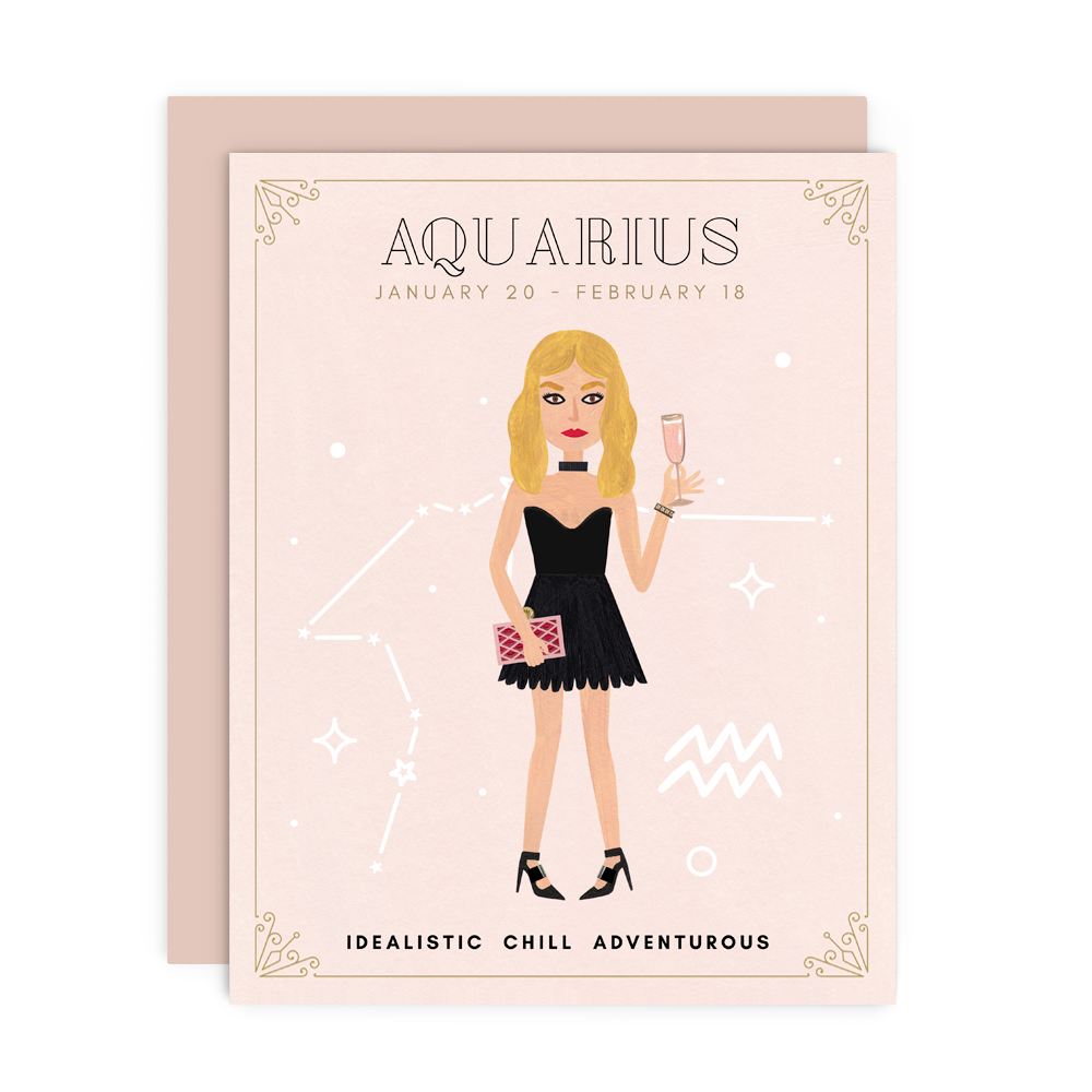 Load image into Gallery viewer, Aquarius Zodiac Babe Greeting Card
