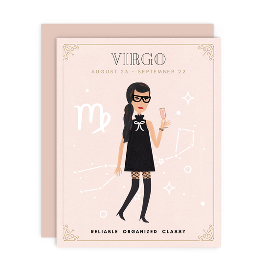 Virgo Zodiac Babe Greeting Card