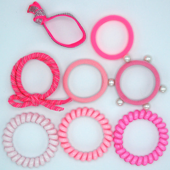 Pink Hair Tie Set 