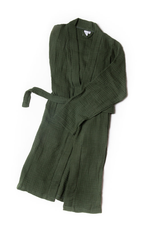 Load image into Gallery viewer, Super Soft Double Cotton Gauze Alaia Bathrobe - Forest for Women
