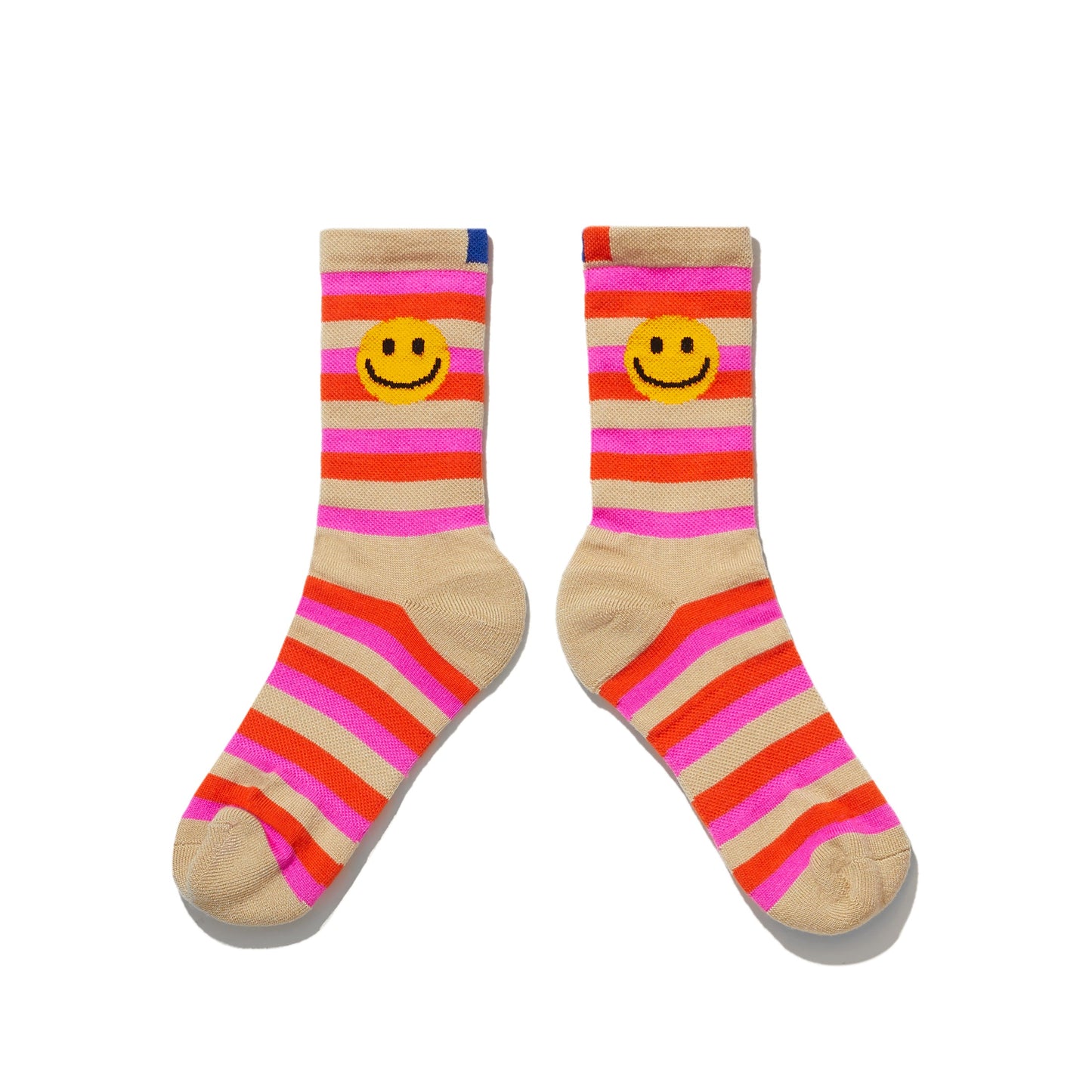 The Women's Smile Stripe Sock - Beige/Pink/Poppy