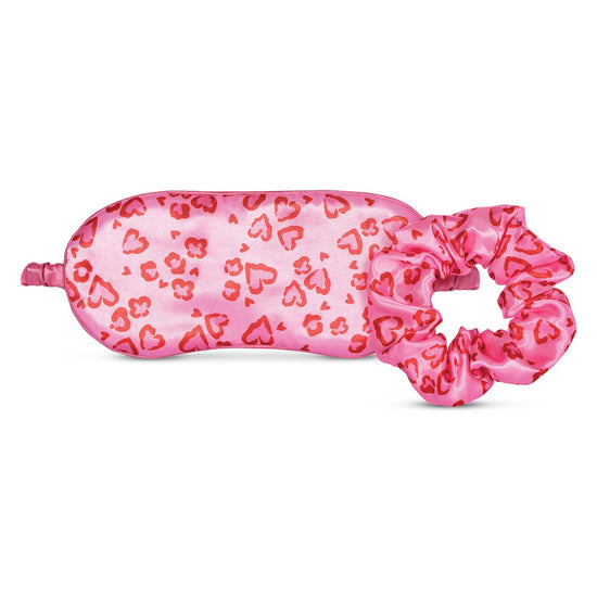 Load image into Gallery viewer, Lovely Leopard Eye Mask &amp;amp; Scrunchie Set
