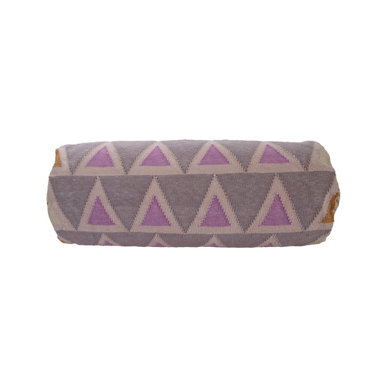 Maya Triangles Bolster Pillow - Purple