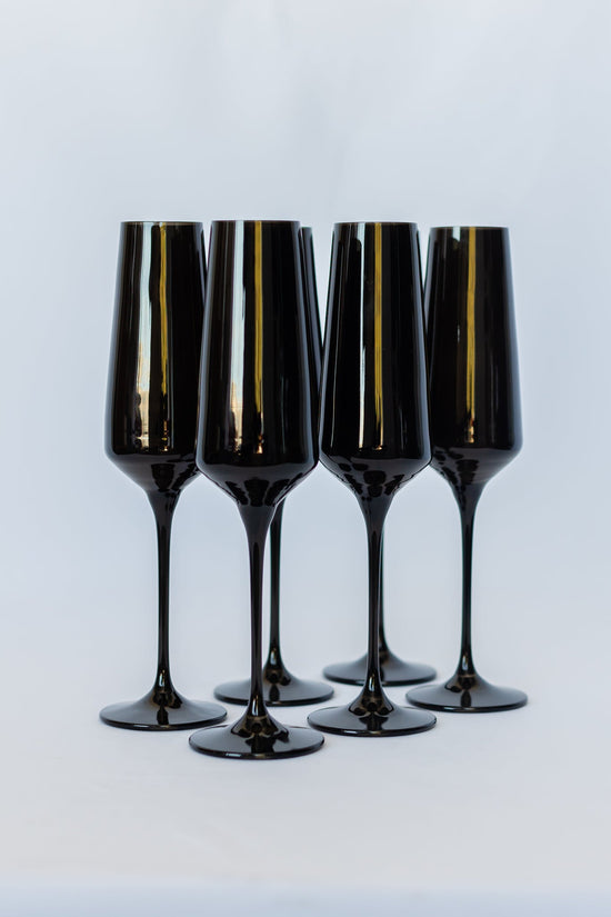 Load image into Gallery viewer, Estelle Champagne Flute Glasses - Black
