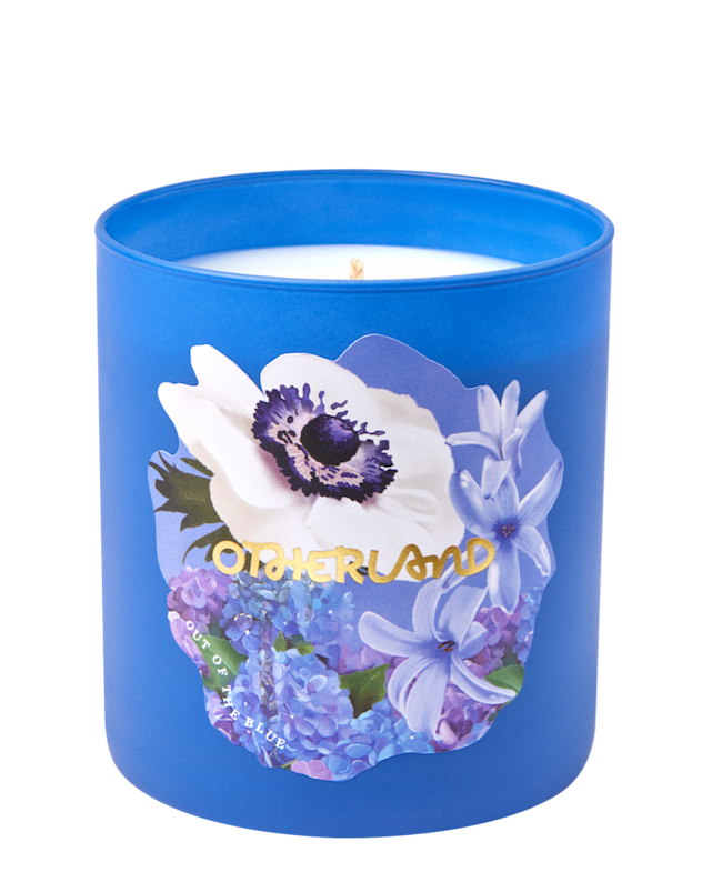 Flower Blue Candle