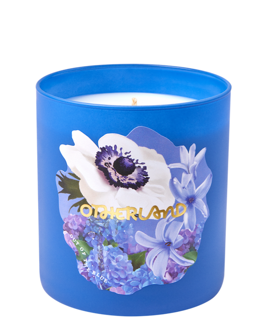 Flower Blue Candle