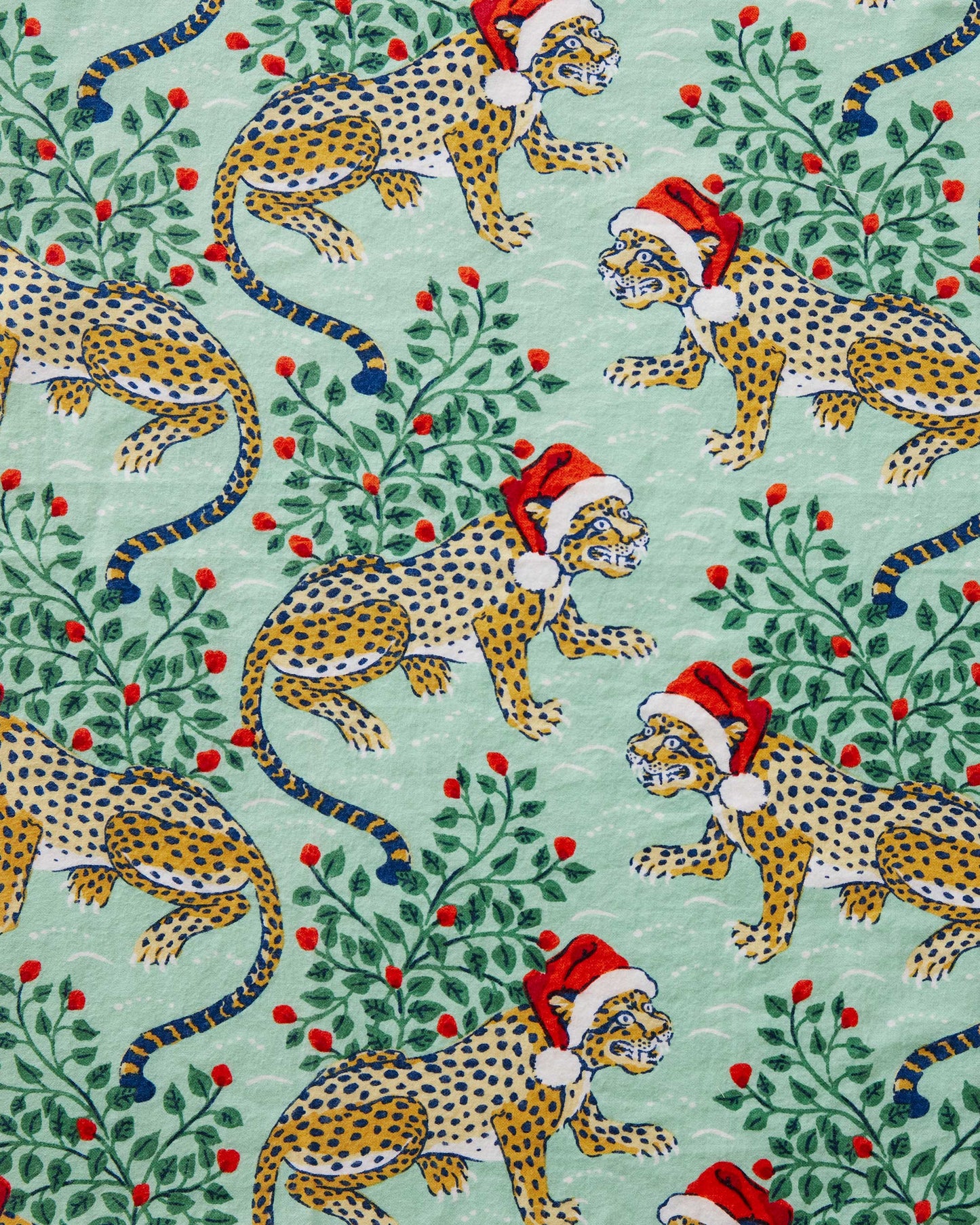 Printfresh - Holly Jolly Bagheera Flannel Sleep Shirt - Frosted Mint