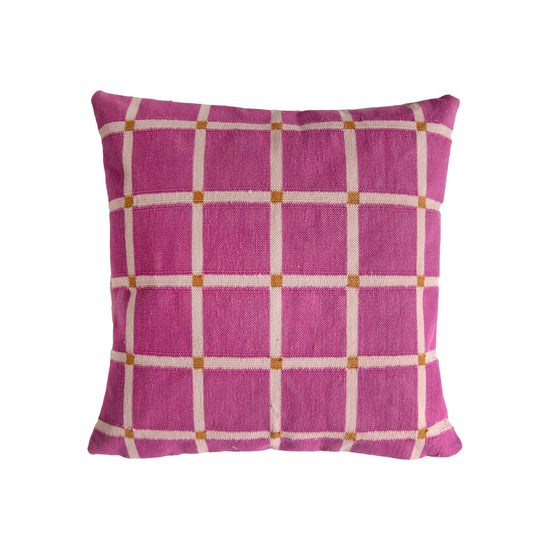 Grid Pillow - Reversible - Pink