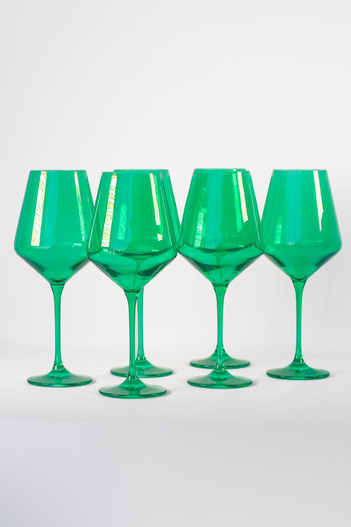 Load image into Gallery viewer, Estelle Stemmed Wine Glasses - Kelly Green
