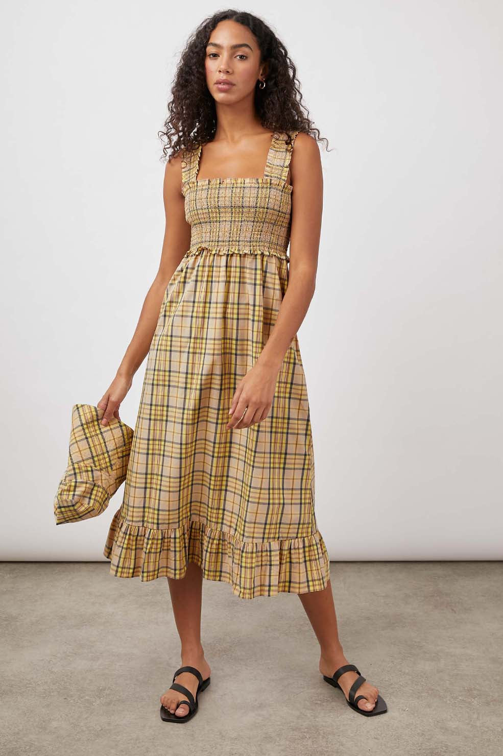 Load image into Gallery viewer, Sunflower Plaid Rumi Dress
