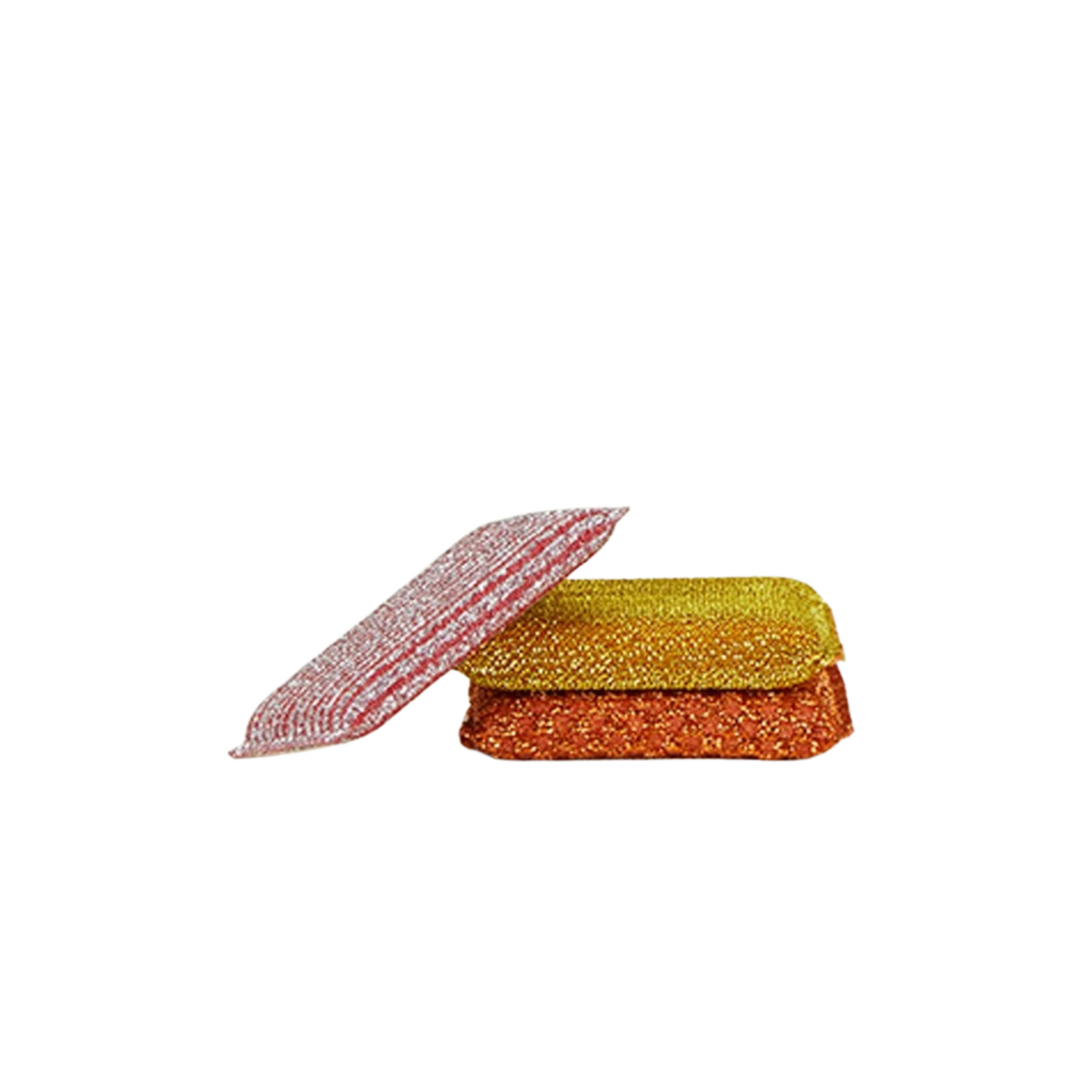 Load image into Gallery viewer, Lurex Sponges - Set of Three - Pink/Terracotta/Gold
