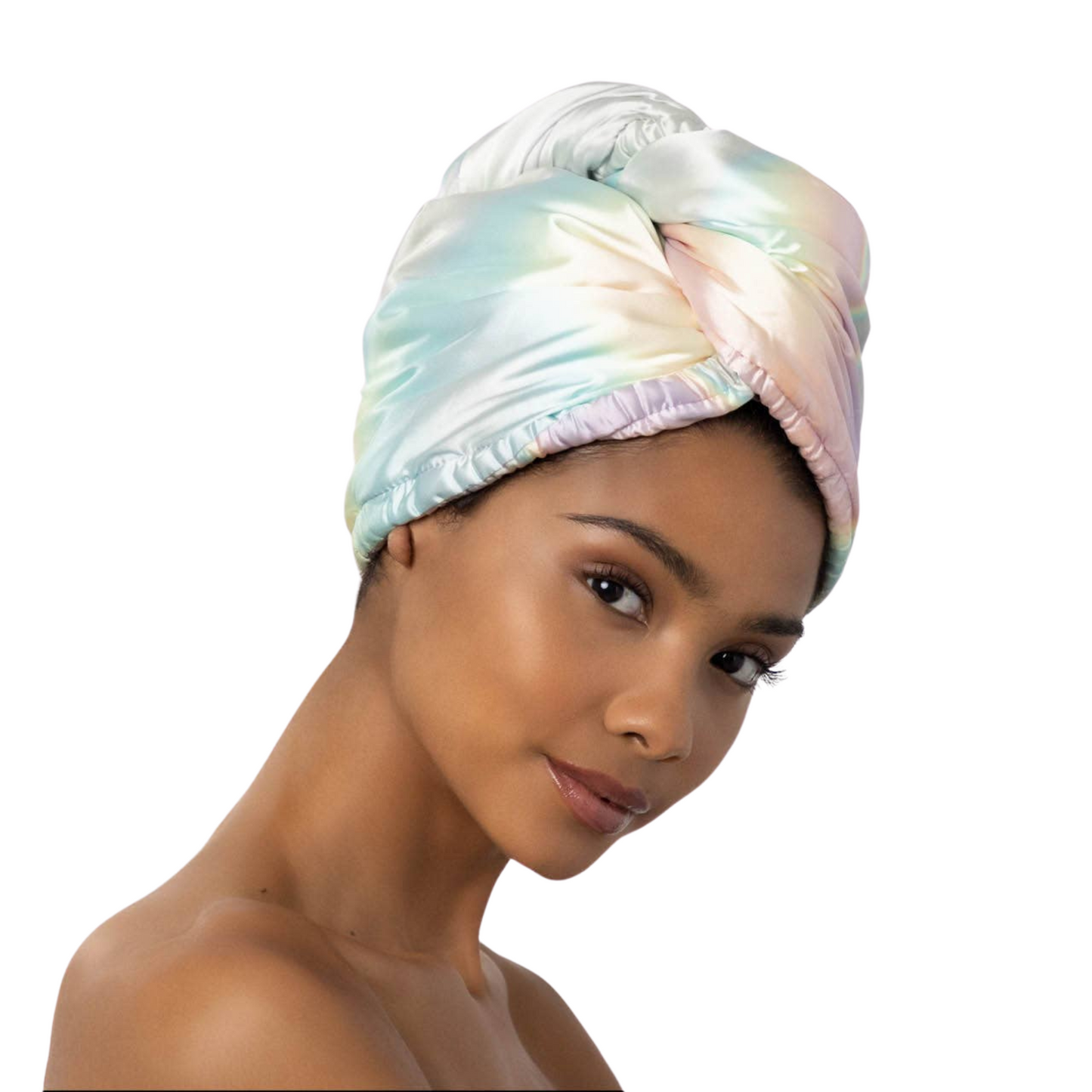 Satin-Wrapped Microfiber Hair Towel