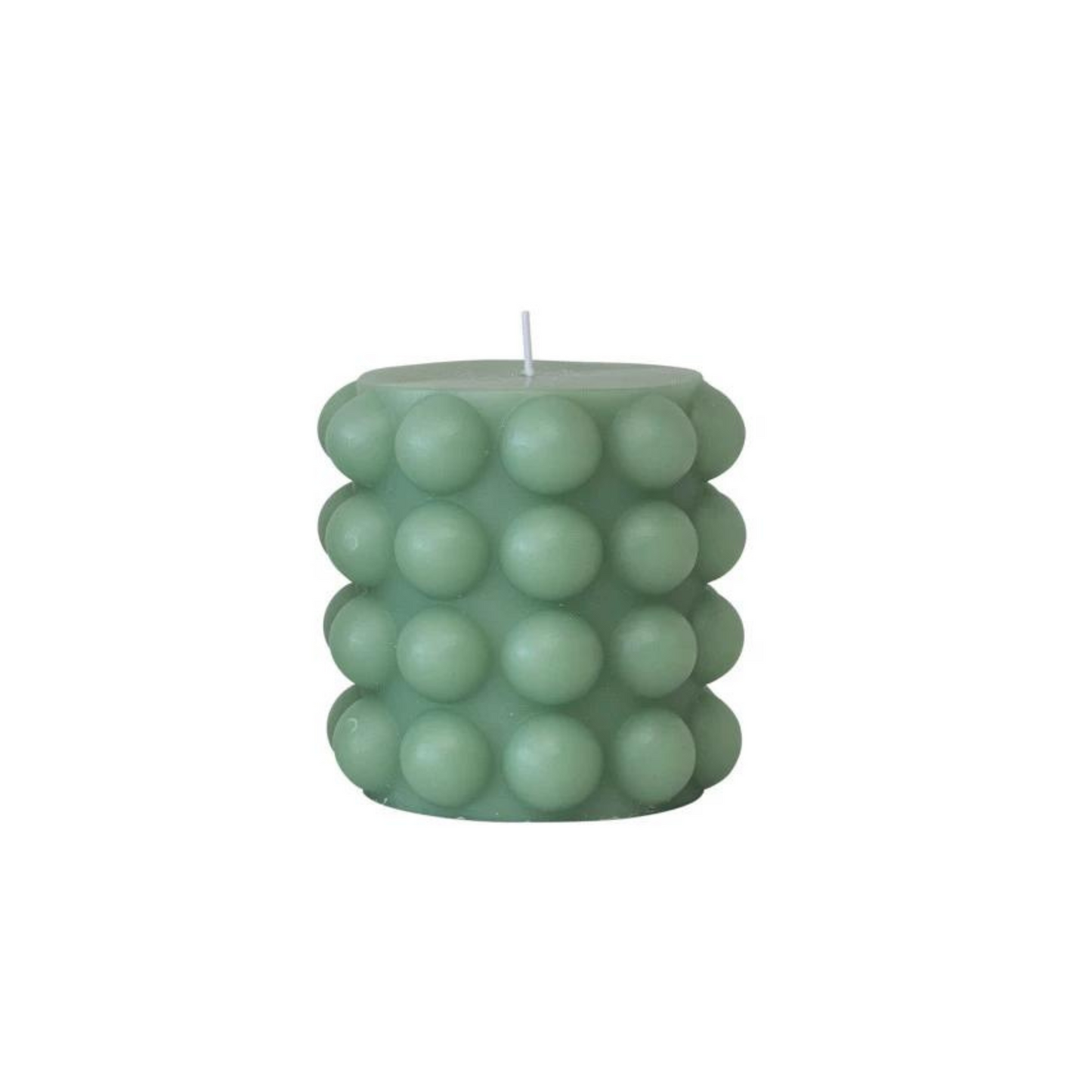 Unscented Hobnail Pillar Candle, Mint Color 4x4