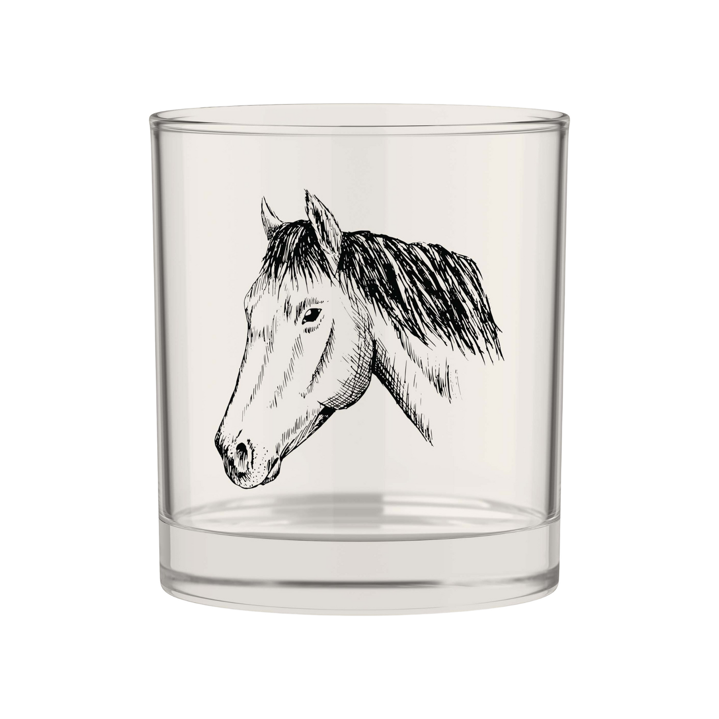 Horse Head Bourbon Whiskey Rocks Glass
