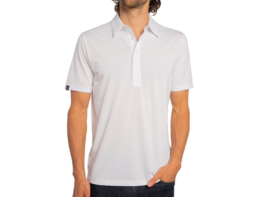 Load image into Gallery viewer, White Performance Jersey Range Polo
