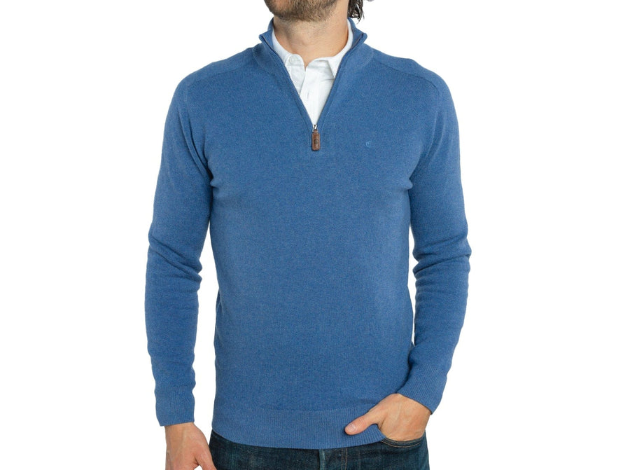 80% Cotton Quarter Zip Pullover Sweater Heather