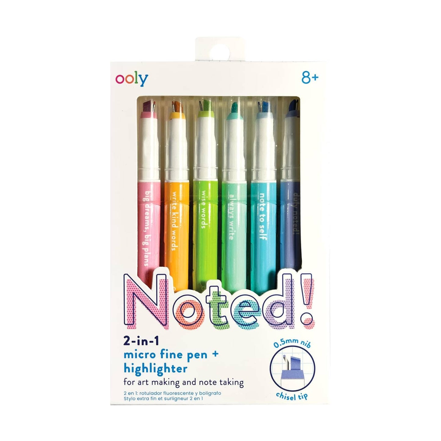 Noted! 2-in-1 Micro Fine Tip Pens & Highlighters - Set of 6 – Jones &  Daughters