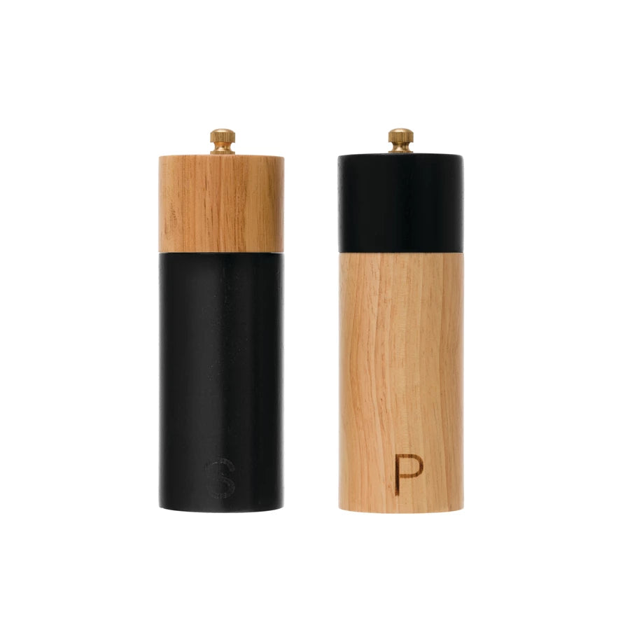 Two-Tone Salt and Pepper Mills