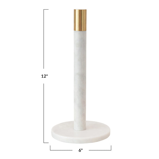 Towel Holder with Brass Top