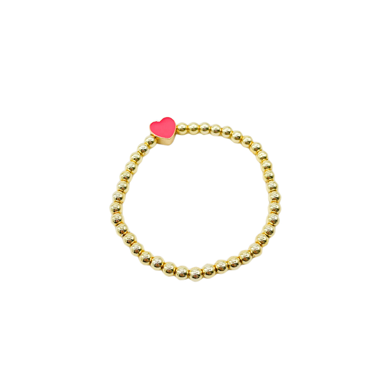 Load image into Gallery viewer, Pink Beaded Heart Bracelet
