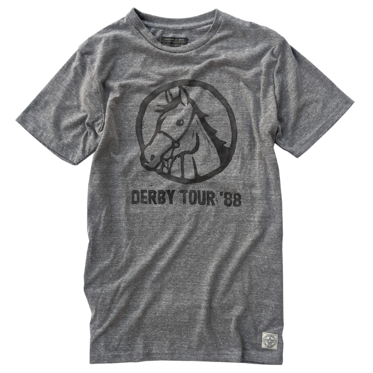 Load image into Gallery viewer, Hand-Inked Derby Tour &amp;#39;88 SS Tee Heather Gray 
