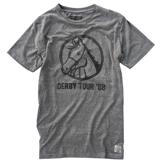 Load image into Gallery viewer, Hand-Inked Derby Tour &amp;#39;88 SS Tee Heather Gray 

