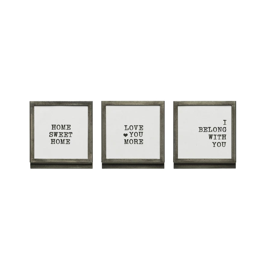 Frame with Easel and Saying, Home Sweet Home