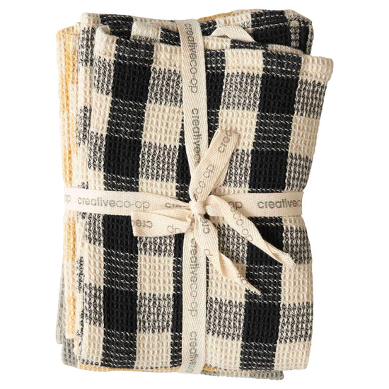 Cotton Waffle Weave Tea Towels, Set of 3