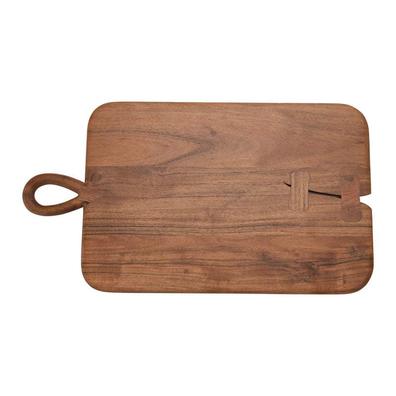 18" X 10" Acacia Wood Cutting Board W/Handles