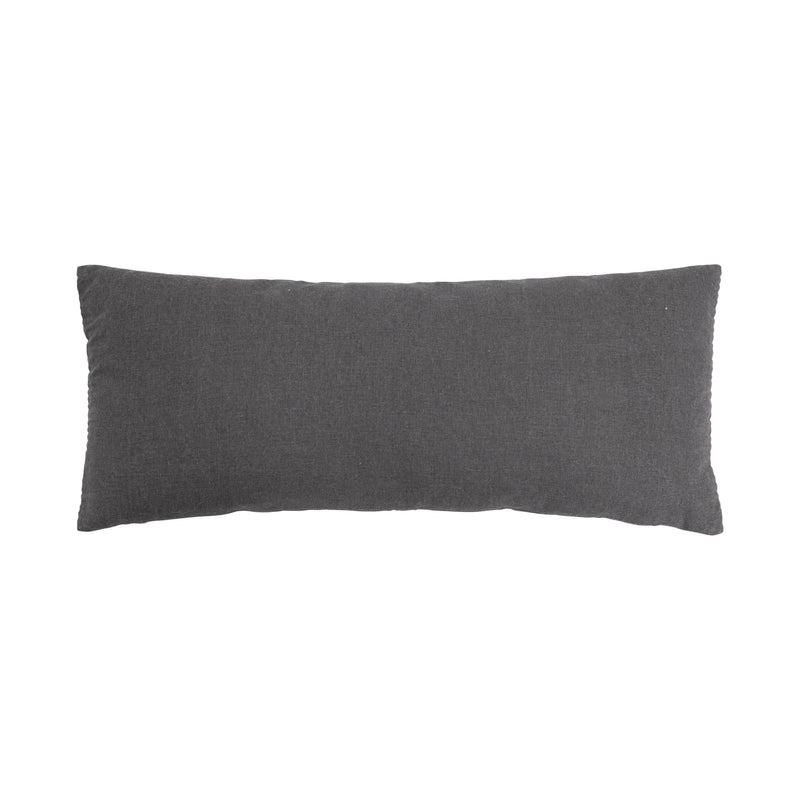 Cotton Lumbar Pillow with Gold Thread Embroidery