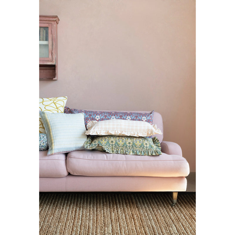 Cotton Lumbar Plaid Pillow