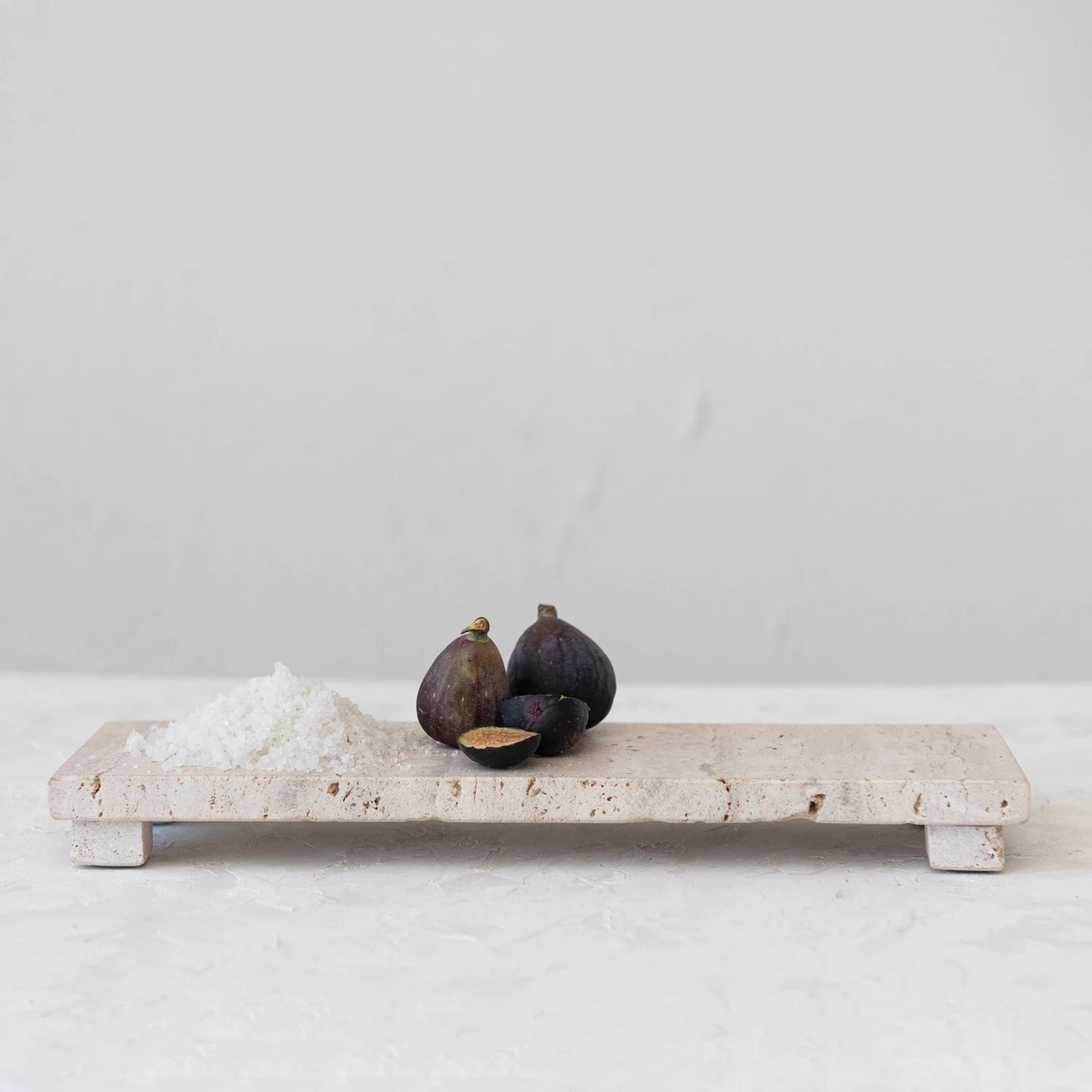 Load image into Gallery viewer, Beige Travertine Footed Serving Board
