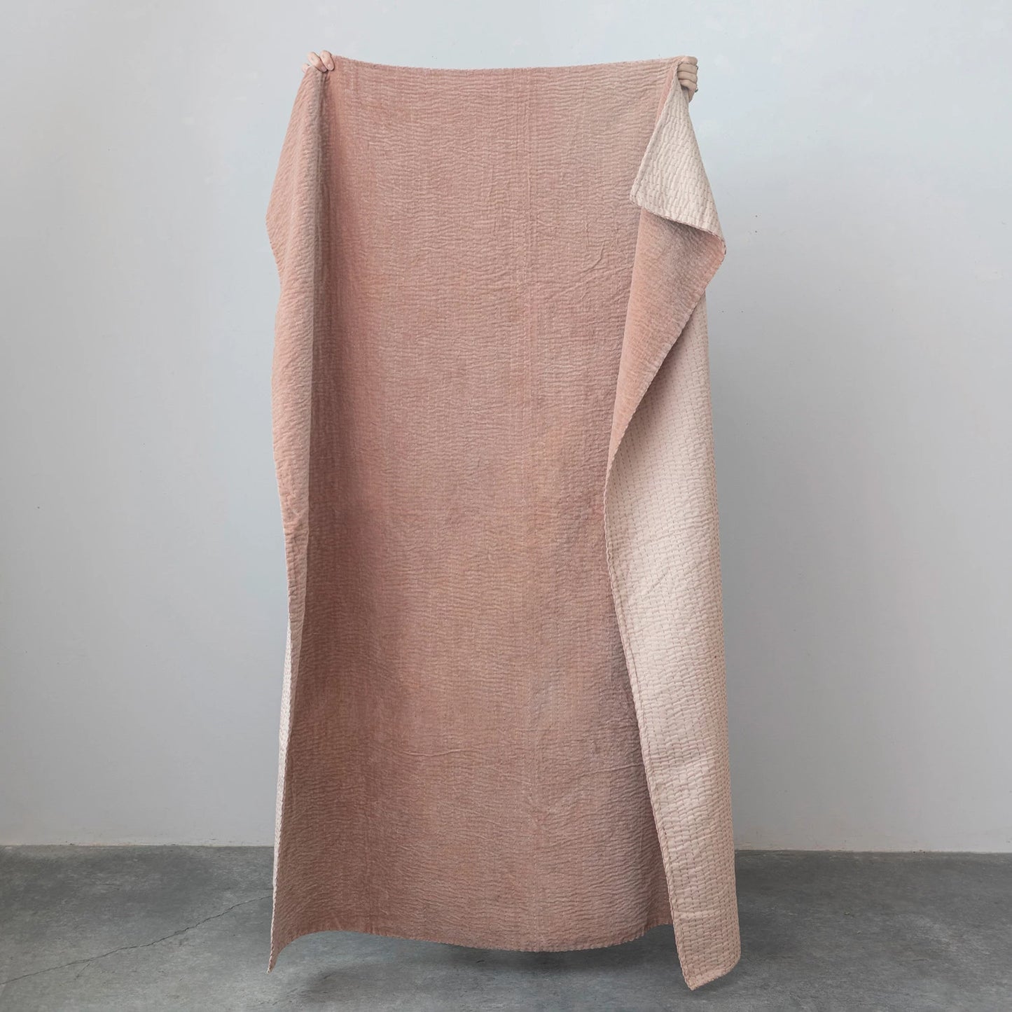 Load image into Gallery viewer, Cotton Velvet Throw - Blush Color
