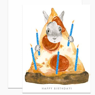 Load image into Gallery viewer, Pizza Bunny Greeting Card
