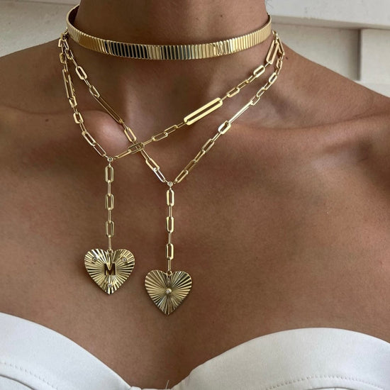 Buy 2 Styles Gold Paperclip Toggle Necklaces Lariat Necklace Y Necklaces  Layering Any Length Choker 14in 16in 18in 20in Chunky Thick Link Chain  Online in India - Etsy
