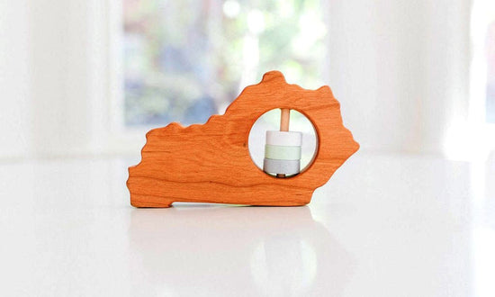 Kentucky State Wooden Baby Toy Rattle