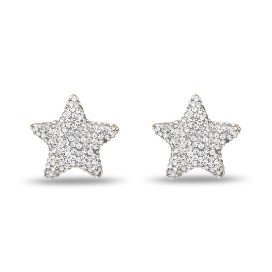 Load image into Gallery viewer, Crystal Pave Star Button Earrings
