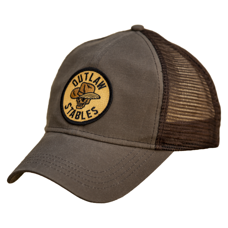 Outlaw Stables Waxed Trucker Hat Brown