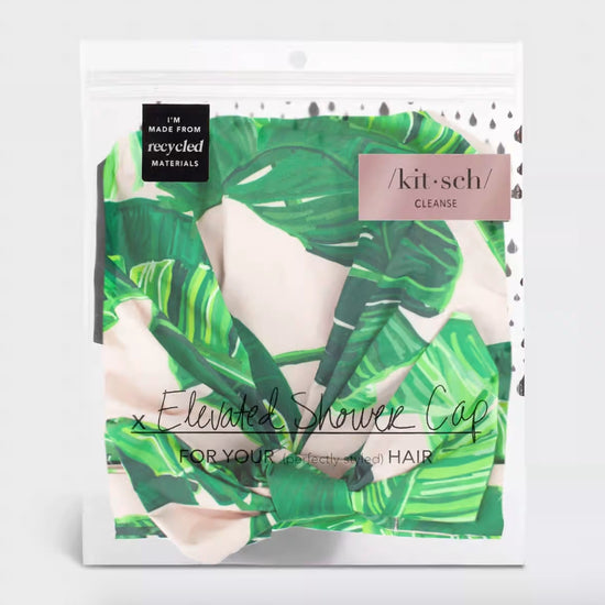 Palm Print Luxe Shower Cap