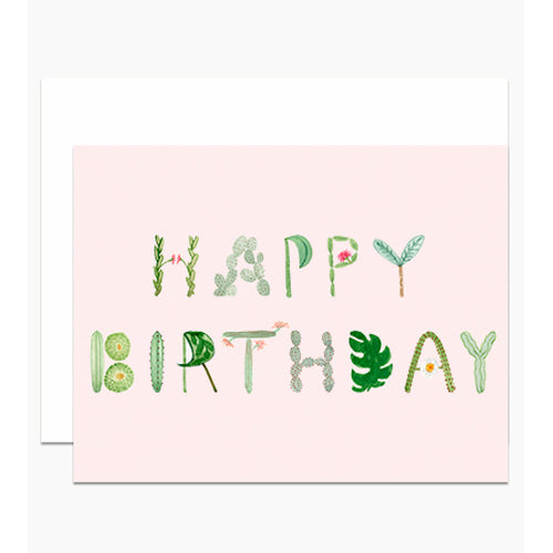 Cactus and Succulent Letters Greeting Card