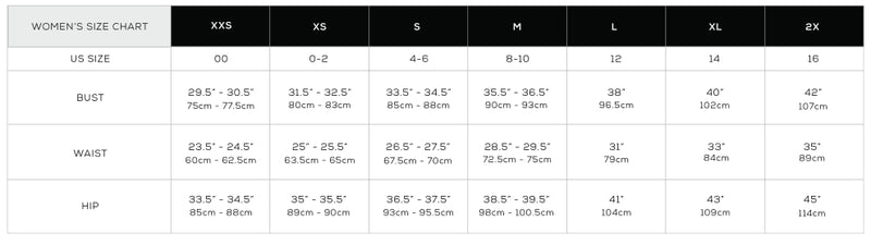 Size Chart For Women 